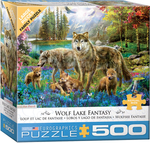 Wolf Lake Fantasy 500-Piece Large Piece Family Puzzle