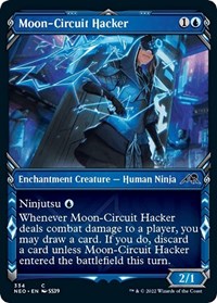 Magic: The Gathering Single - Kamigawa: Neon Dynasty - Moon-Circuit Hacker (Showcase) FOIL Common/334 Lightly Played