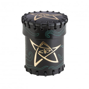 Call of Cthulhu: Dice Cup Black/Green with Gold Leather