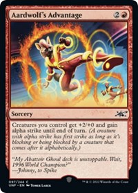 Magic: The Gathering - Unfinity - Aardwolf's Advantage (Galaxy Foil) - Common/383 Lightly Played