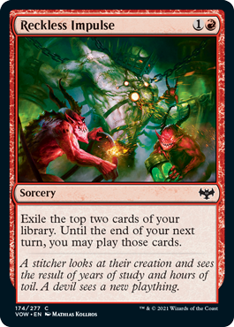 Magic: The Gathering - Innistrad: Crimson Vow - Reckless Impulse Common/174 Lightly Played