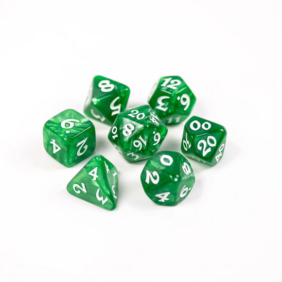 7 Piece RPG Set - Elessia Essentials - Green with White