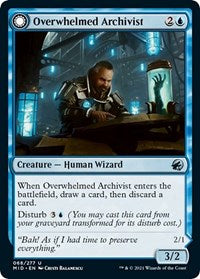 Magic: The Gathering Single - Innistrad: Midnight Hunt - Overwhelmed Archivist (Foil) - Uncommon/068 Lightly Played