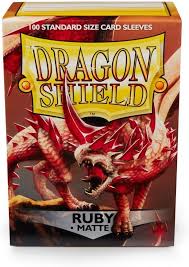 Dragon Shields: (100) Matte Ruby Standard Sleeves