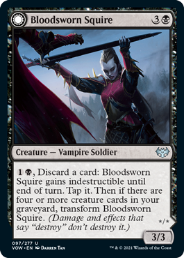 Magic: The Gathering - Innistrad: Crimson Vow - Bloodsworn Squire Uncommon/097 Lightly Played