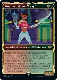 Magic: The Gathering - Unfinity - Meet and Greet "Sisay" (Showcase) (Galaxy Foil) - Rare/515 Lightly Played