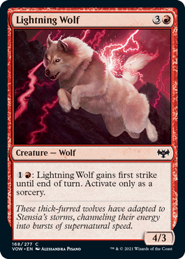 Magic: The Gathering - Innistrad: Crimson Vow - Lightning Wolf FOIL Common/168 Lightly Played