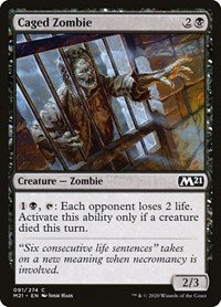 Magic: The Gathering Single - Core Set 2021 - Caged Zombie Common/091 Lightly Played