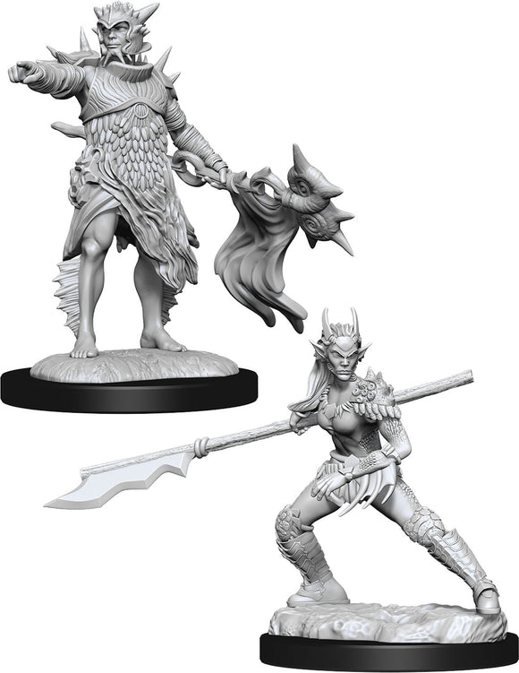 Magic the Gathering Unpainted Miniatures: W01 Coralhelm Commander & Halimar Wavewatch (Merfolk)