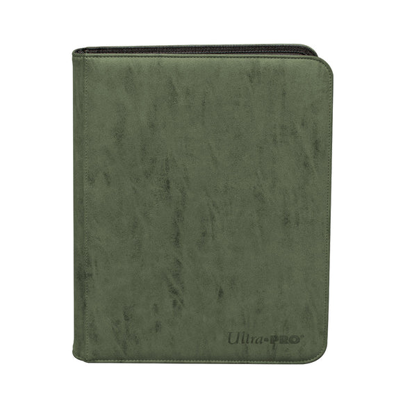 Pro-Binder: Premium Zippered 9-Pocket Suede - Emerald