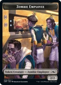 Magic: The Gathering - Unfinity - Zombie Employee // Food (011) Double-sided Token (Foil) - Common/006 Lightly Played