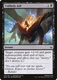 Magic: The Gathering - War of the Spark - Unlikely Aid FOIL Common/109 Lightly Played