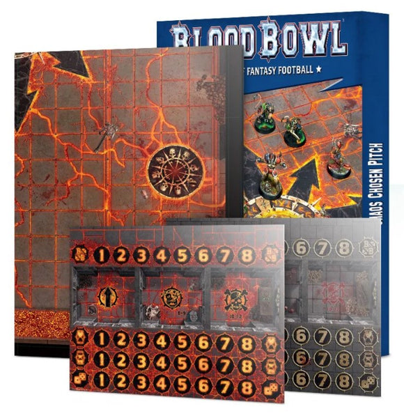 Warhammer Fantasy - Blood Bowl Chaos Chosen Double-sided Pitch and Dugouts Set