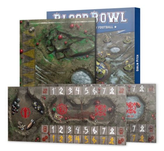 Blood Bowl Goblin Pitch – Double-sided Pitch and Dugouts Set