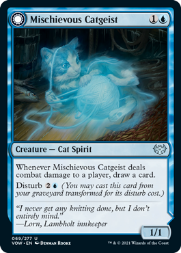 Magic: The Gathering - Innistrad: Crimson Vow - Mischievous Catgeist Uncommon/069 Lightly Played