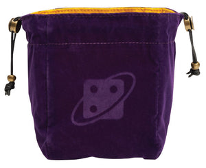 Dice Bag: Reversible - Purple and Gold, Brass Clasp