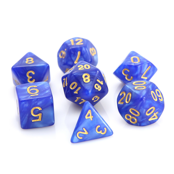 RPG Set - Blue Swirl with Gold