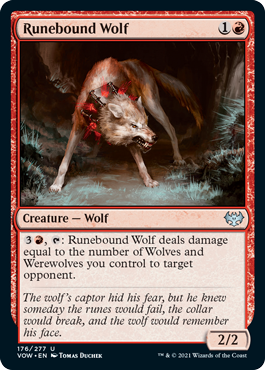 Magic: The Gathering - Innistrad: Crimson Vow - Runebound Wolf Uncommon/176 Lightly Played