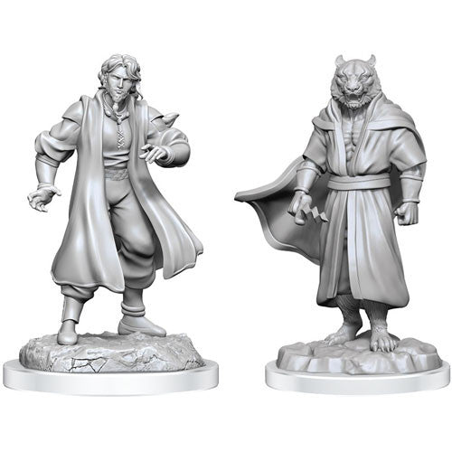 Critical Role Unpainted Miniatures: W3 Human Sorcerer Merchant & Tiger Demon