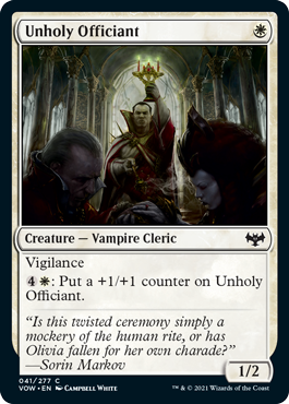 Magic: The Gathering - Innistrad: Crimson Vow - Unholy Officiant Common/041 Lightly Played