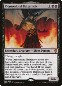Magic: The Gathering - Dominaria - Demonlord Belzenlok FOIL Mythic/086 Lightly Played