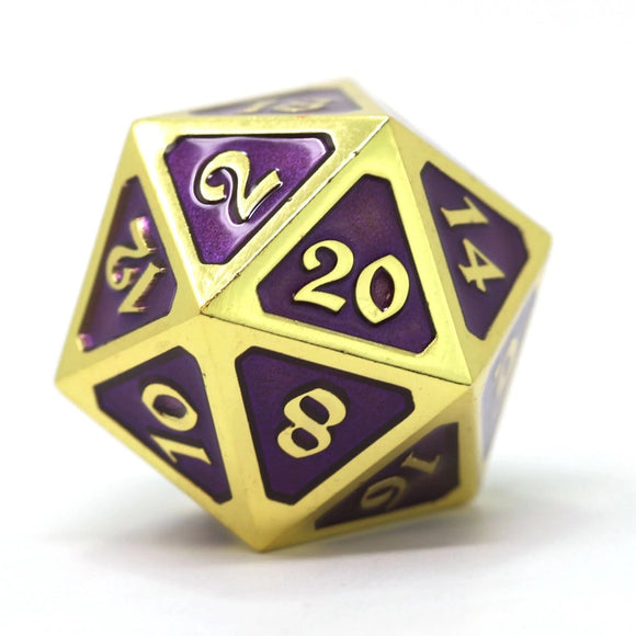 Dire d20 - Mythica Gold Amethyst