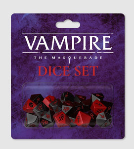 Vampire The Masquerade: 5th Edition - Dice (18 with red and black pips)