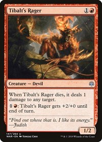 Magic: The Gathering - War of the Spark - Tibalt's Rager Uncommon/147 Lightly Played
