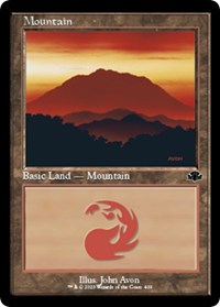 Magic: The Gathering Single - Dominaria Remastered - Mountain (409) (Retro Frame) (Foil) - Land/409 Lightly Played