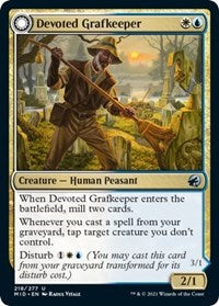 Magic: The Gathering Single - Innistrad: Midnight Hunt - Devoted Grafkeeper (Foil) - Uncommon/218 Lightly Played