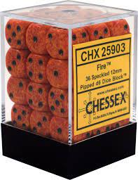12mm d6 Speckled: Fire  25903