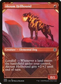 Magic: The Gathering Single - Zendikar Rising - Akoum Hellhound (Showcase) Common/299 Lightly Played