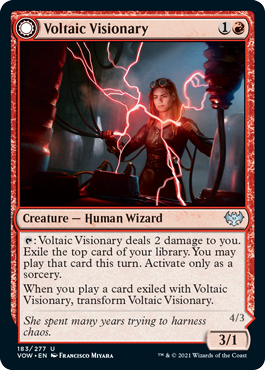 Magic: The Gathering - Innistrad: Crimson Vow - Voltaic Visionary FOIL Uncommon/183 Lightly Played