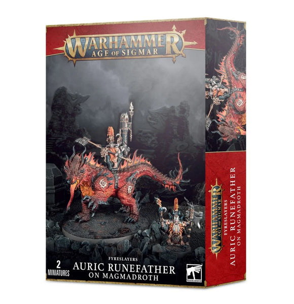 Warhammer Age of Sigmar - Auric Runefather on Magmadroth