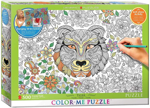 Color Me Puzzle: Tiger - 500pc Color Yourself Jigsaw Puzzle by Eurographics