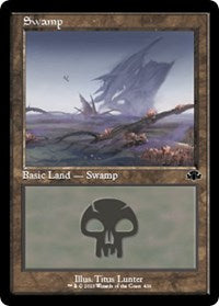 Magic: The Gathering Single - Dominaria Remastered - Swamp (406) (Retro Frame) (Foil) - Land/406 Lightly Played