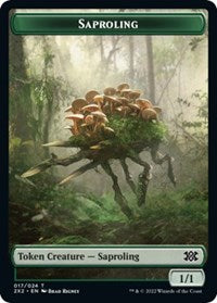 Magic: The Gathering Single - Double Masters 2022 - Saproling // Spirit Double-sided Token - FOIL Token/017 Lightly Played