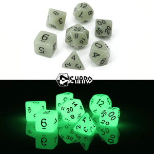 7 Piece RPG Set - Glow-in-the-Dark White