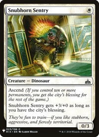 Magic: The Gathering - Mystery Booster Cards - Snubhorn Sentry Common/023 Lightly Played