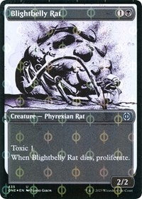 Magic: The Gathering Single - Phyrexia: All Will Be One - Blightbelly Rat (Showcase) (Step-and-Compleat Foil) - Uncommon/435 Lightly Played