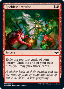 Magic: The Gathering - Innistrad: Crimson Vow - Reckless Impulse FOIL Common/174 Lightly Played