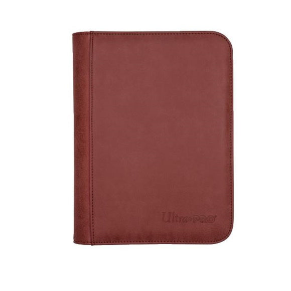 ULTRA PRO: SUEDE COLLECTION 4 POCKET ZIPPERED PRO-BINDER - RUBY