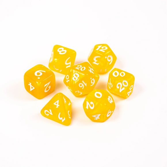 7 Piece RPG Set - Elessia Essentials - Yellow with White