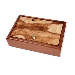 Old World Wooden Box with Brass Knob (Treasure Box)