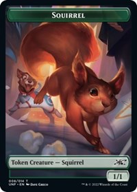 Magic: The Gathering - Unfinity - Squirrel // Treasure (012) Double-sided Token (Foil) - Common/008 Lightly Played