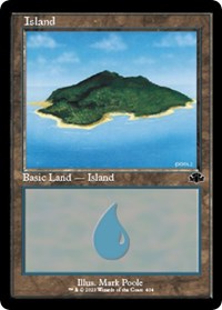 Magic: The Gathering Single - Dominaria Remastered - Island (404) (Retro Frame) (Foil) - Land/404 Lightly Played