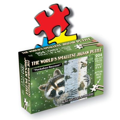 The World's Smallest Jigsaw Puzzle – Peekaboo Raccoon - 234 Piece Puzzle