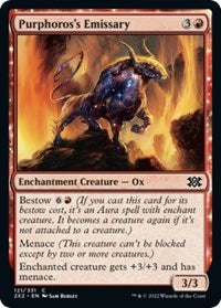 Magic: The Gathering Single - Double Masters 2022 - Purphoros's Emissary - FOIL Common/121 Lightly Played