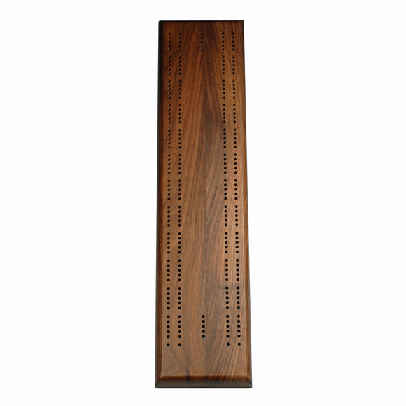 WE Games- Competition Cribbage Set – Solid Walnut Wood Sprint 2 Track Board with Metal Pegs