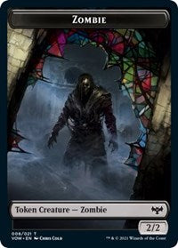 Magic: The Gathering - Innistrad: Crimson Vow - Zombie (008) // Treasure (018) Double-sided Token FOIL Token/008 Lightly Played